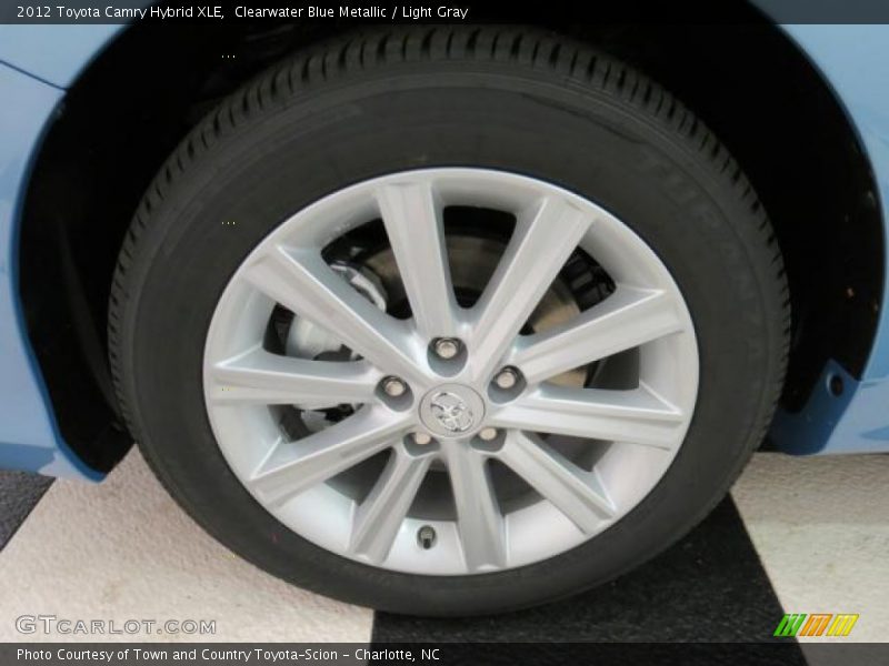 Clearwater Blue Metallic / Light Gray 2012 Toyota Camry Hybrid XLE