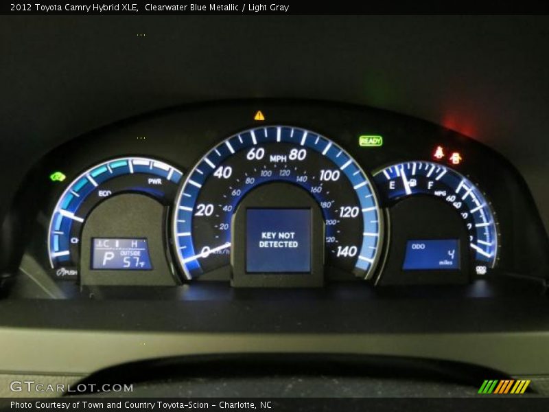 Clearwater Blue Metallic / Light Gray 2012 Toyota Camry Hybrid XLE