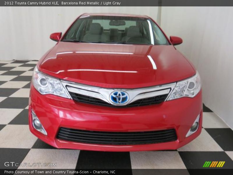 Barcelona Red Metallic / Light Gray 2012 Toyota Camry Hybrid XLE