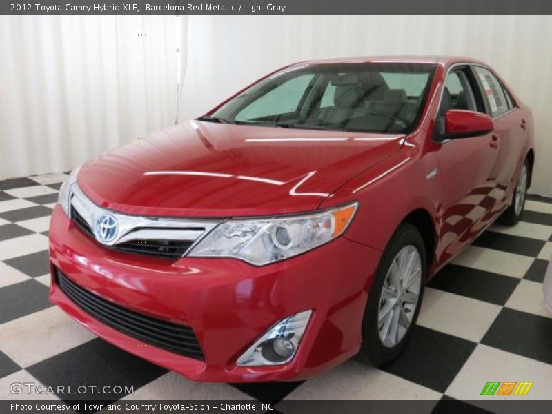 Barcelona Red Metallic / Light Gray 2012 Toyota Camry Hybrid XLE