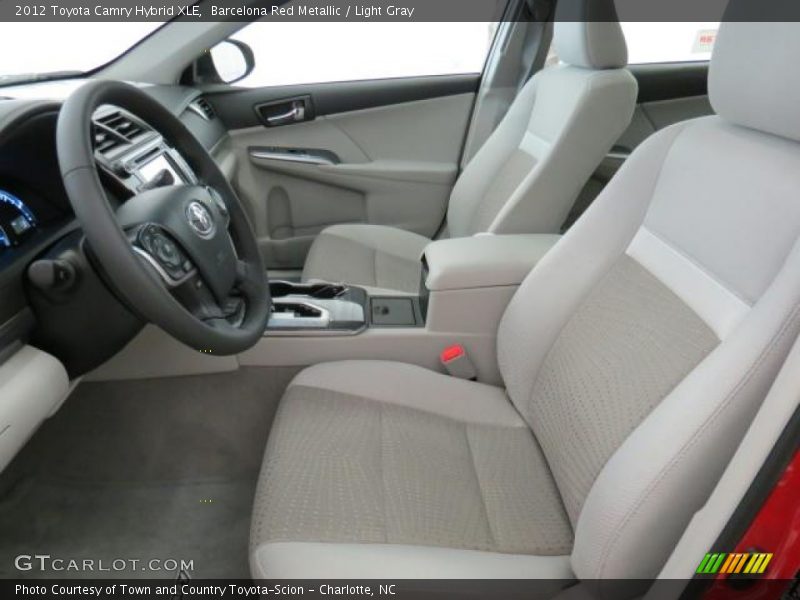 Barcelona Red Metallic / Light Gray 2012 Toyota Camry Hybrid XLE