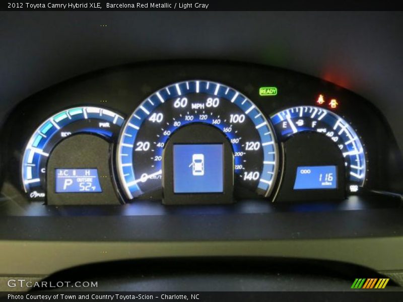 Barcelona Red Metallic / Light Gray 2012 Toyota Camry Hybrid XLE