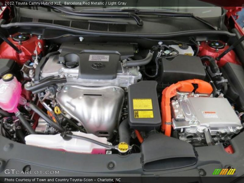 Barcelona Red Metallic / Light Gray 2012 Toyota Camry Hybrid XLE