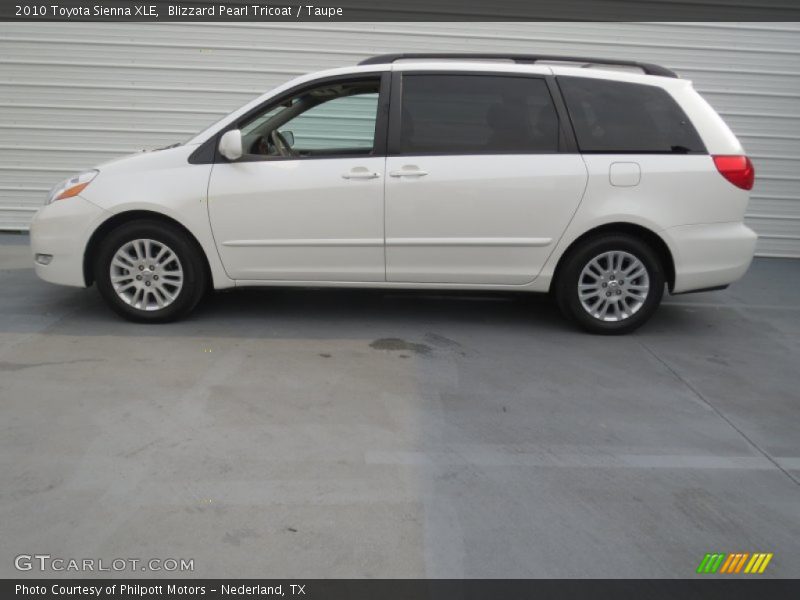 Blizzard Pearl Tricoat / Taupe 2010 Toyota Sienna XLE