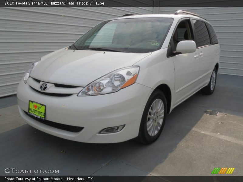 Blizzard Pearl Tricoat / Taupe 2010 Toyota Sienna XLE