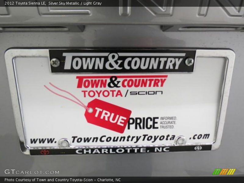 Silver Sky Metallic / Light Gray 2012 Toyota Sienna LE