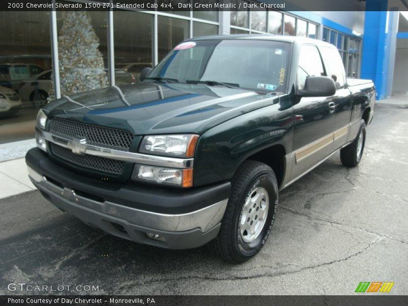 Dark Green Metallic / Dark Charcoal 2003 Chevrolet Silverado 1500 Z71 Extended Cab 4x4