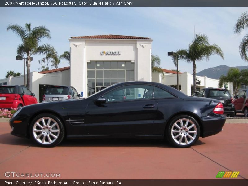 Capri Blue Metallic / Ash Grey 2007 Mercedes-Benz SL 550 Roadster