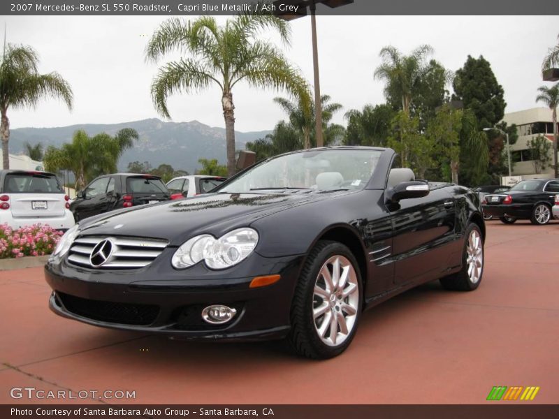 Capri Blue Metallic / Ash Grey 2007 Mercedes-Benz SL 550 Roadster