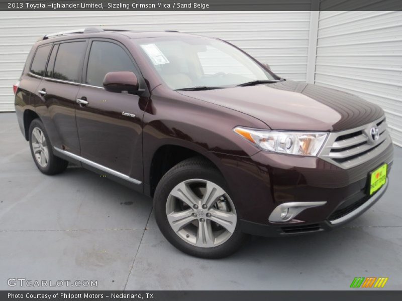 Sizzling Crimson Mica / Sand Beige 2013 Toyota Highlander Limited