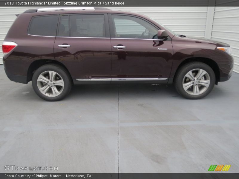 Sizzling Crimson Mica / Sand Beige 2013 Toyota Highlander Limited