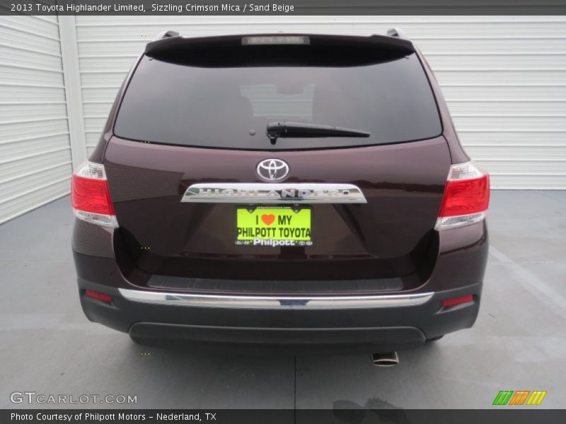 Sizzling Crimson Mica / Sand Beige 2013 Toyota Highlander Limited