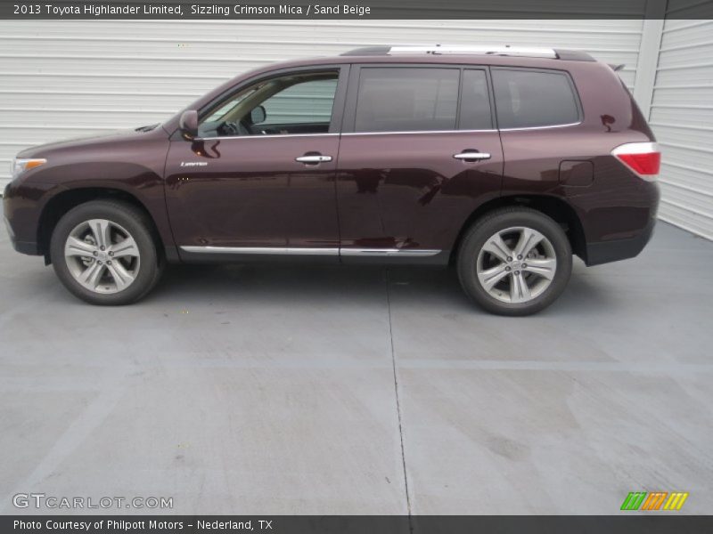 Sizzling Crimson Mica / Sand Beige 2013 Toyota Highlander Limited