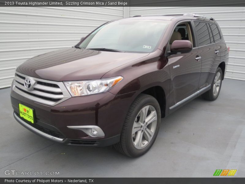 Sizzling Crimson Mica / Sand Beige 2013 Toyota Highlander Limited