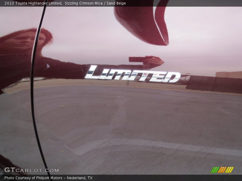 Sizzling Crimson Mica / Sand Beige 2013 Toyota Highlander Limited