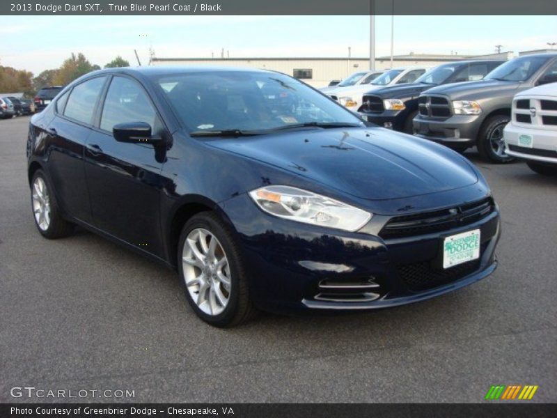 True Blue Pearl Coat / Black 2013 Dodge Dart SXT