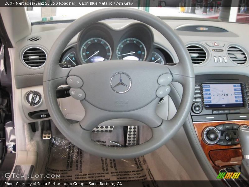 Capri Blue Metallic / Ash Grey 2007 Mercedes-Benz SL 550 Roadster