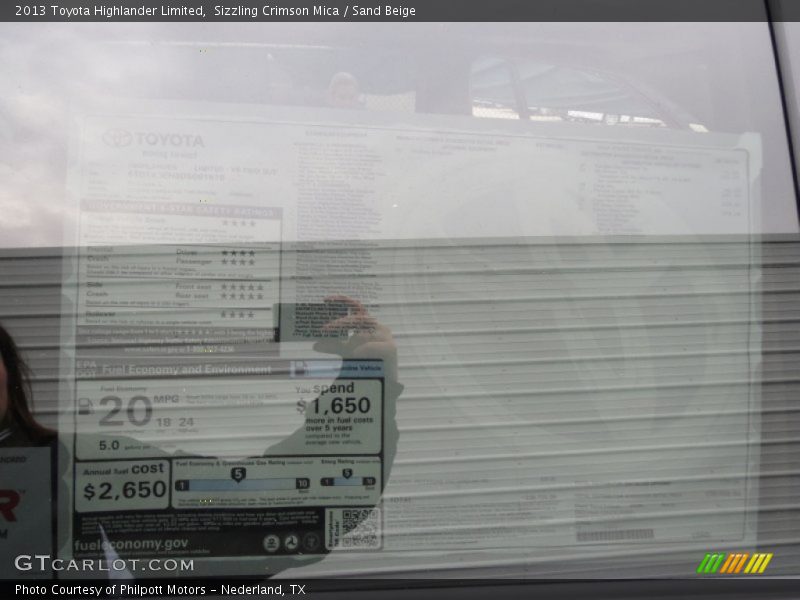 Sizzling Crimson Mica / Sand Beige 2013 Toyota Highlander Limited