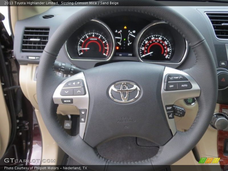 Sizzling Crimson Mica / Sand Beige 2013 Toyota Highlander Limited