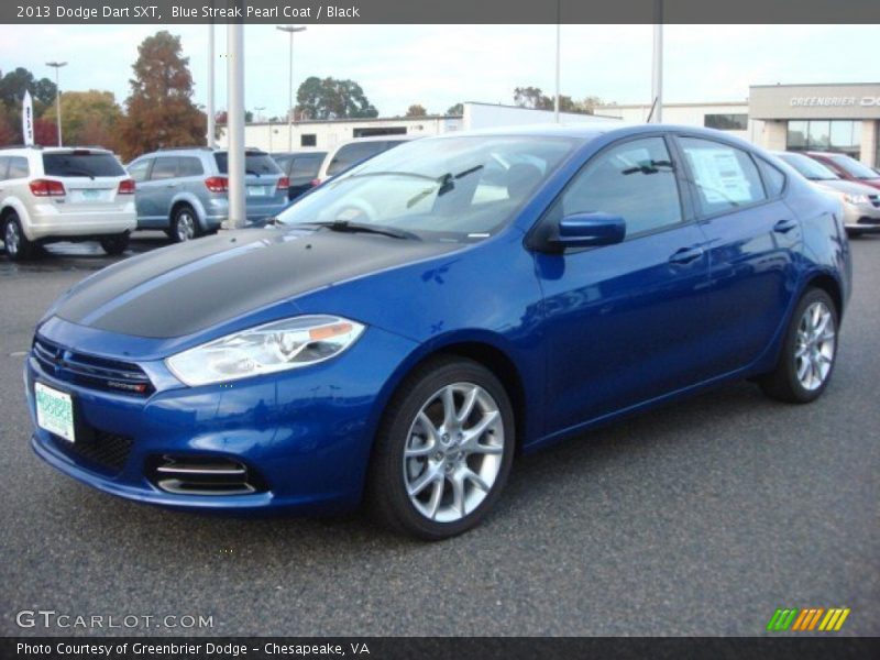 Blue Streak Pearl Coat / Black 2013 Dodge Dart SXT