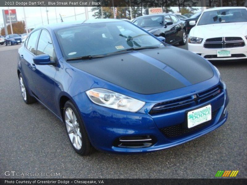 Blue Streak Pearl Coat / Black 2013 Dodge Dart SXT