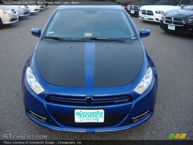 Blue Streak Pearl Coat / Black 2013 Dodge Dart SXT