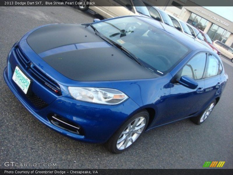 Blue Streak Pearl Coat / Black 2013 Dodge Dart SXT
