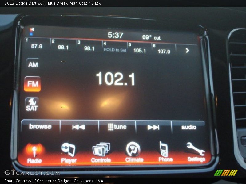 Blue Streak Pearl Coat / Black 2013 Dodge Dart SXT