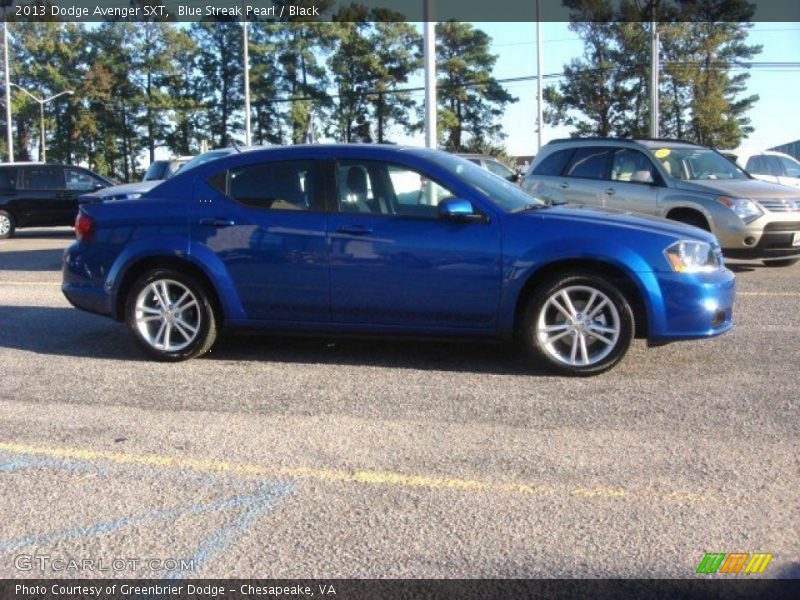 Blue Streak Pearl / Black 2013 Dodge Avenger SXT