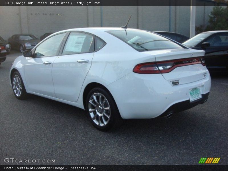 Bright White / Black/Light Frost 2013 Dodge Dart Limited
