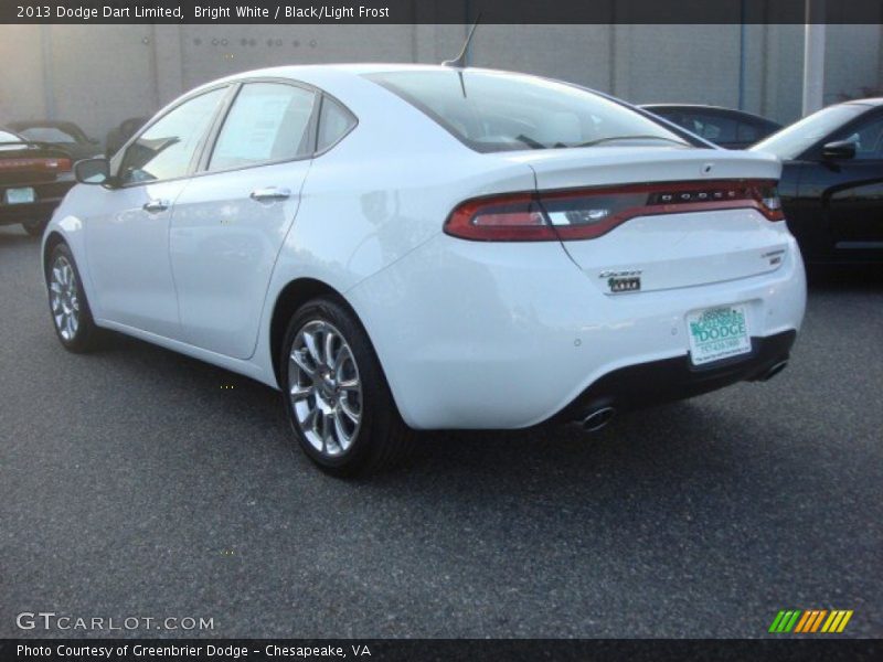 Bright White / Black/Light Frost 2013 Dodge Dart Limited