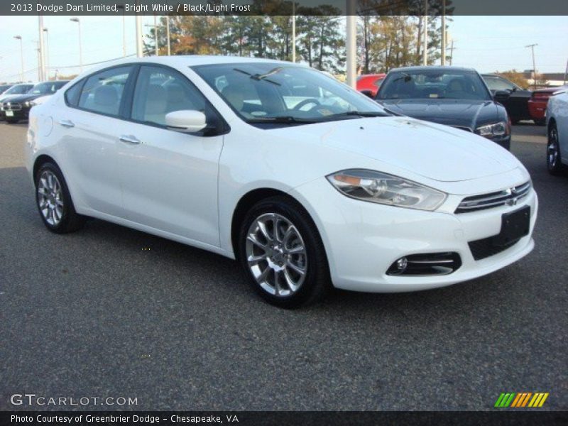 Bright White / Black/Light Frost 2013 Dodge Dart Limited