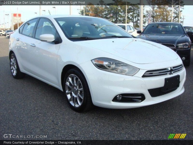 Bright White / Black/Light Frost 2013 Dodge Dart Limited