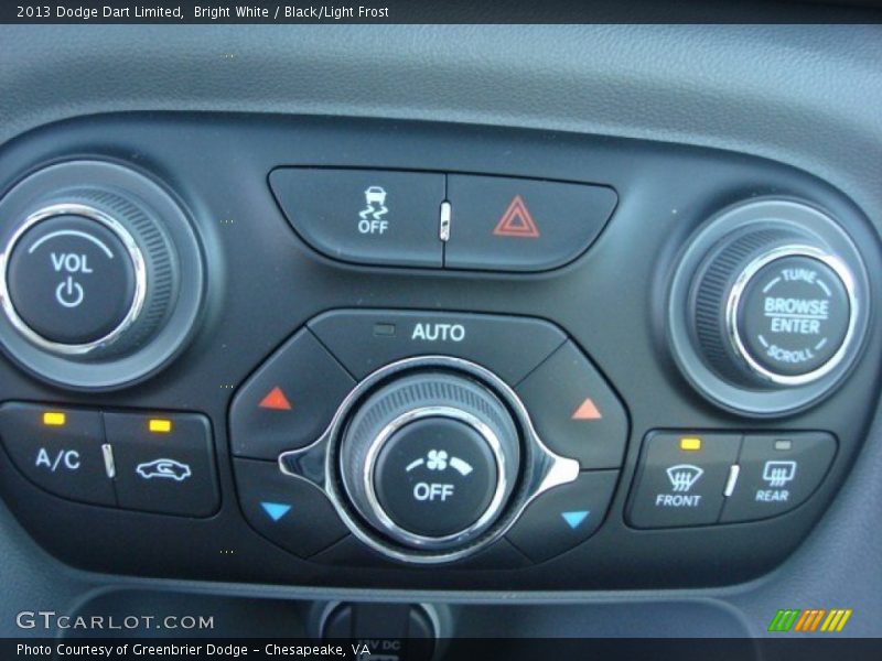 Bright White / Black/Light Frost 2013 Dodge Dart Limited
