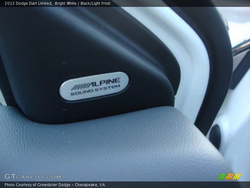 Bright White / Black/Light Frost 2013 Dodge Dart Limited