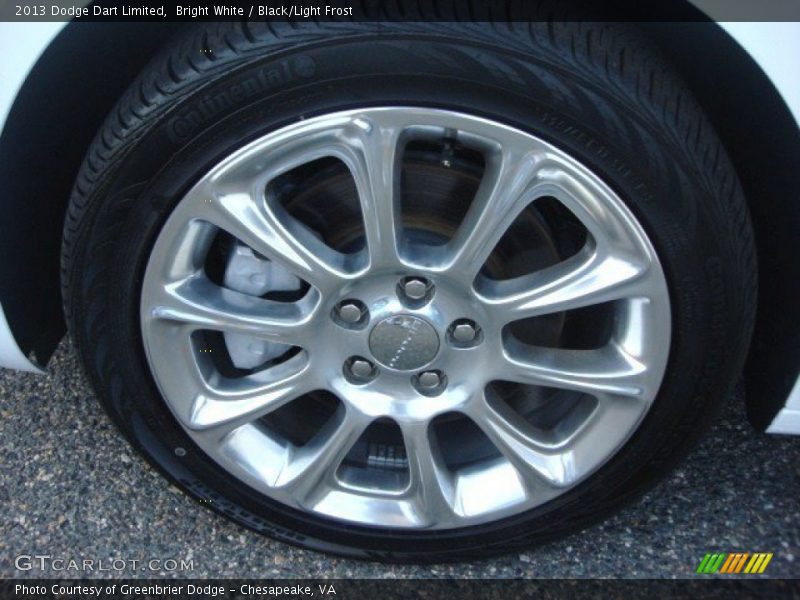Bright White / Black/Light Frost 2013 Dodge Dart Limited