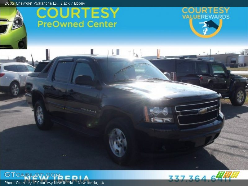 Black / Ebony 2009 Chevrolet Avalanche LS