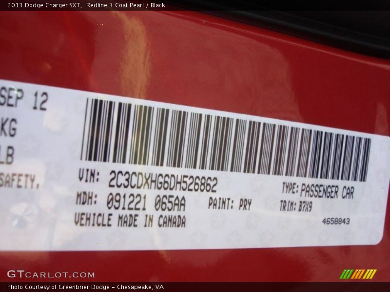 Redline 3 Coat Pearl / Black 2013 Dodge Charger SXT