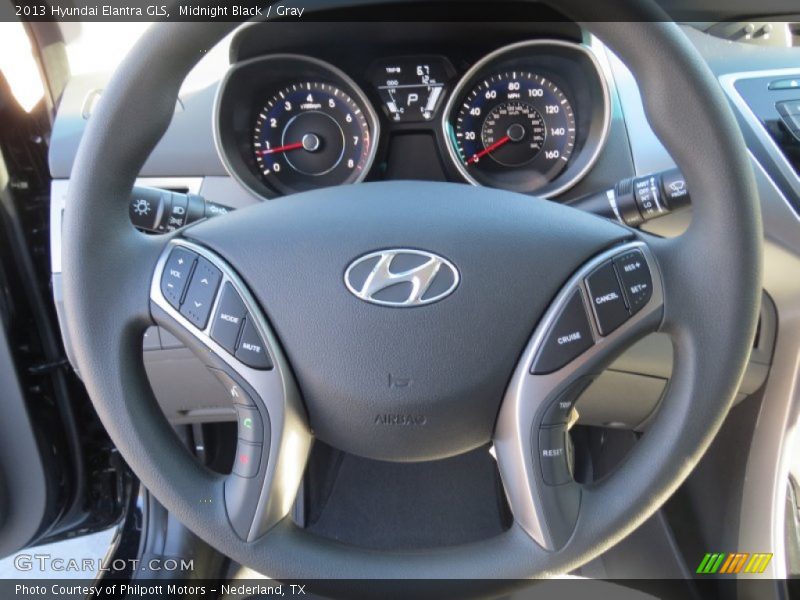 Midnight Black / Gray 2013 Hyundai Elantra GLS