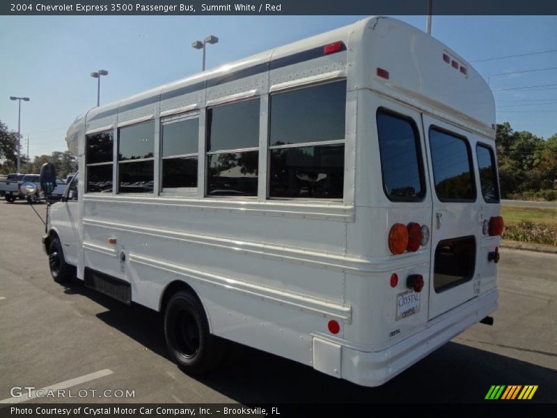 Summit White / Red 2004 Chevrolet Express 3500 Passenger Bus