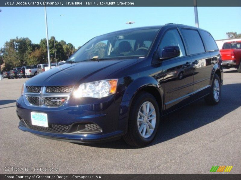 True Blue Pearl / Black/Light Graystone 2013 Dodge Grand Caravan SXT