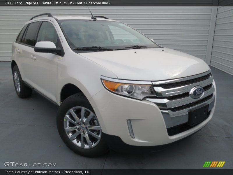 White Platinum Tri-Coat / Charcoal Black 2013 Ford Edge SEL