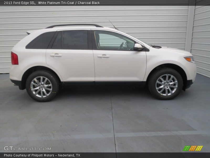 White Platinum Tri-Coat / Charcoal Black 2013 Ford Edge SEL