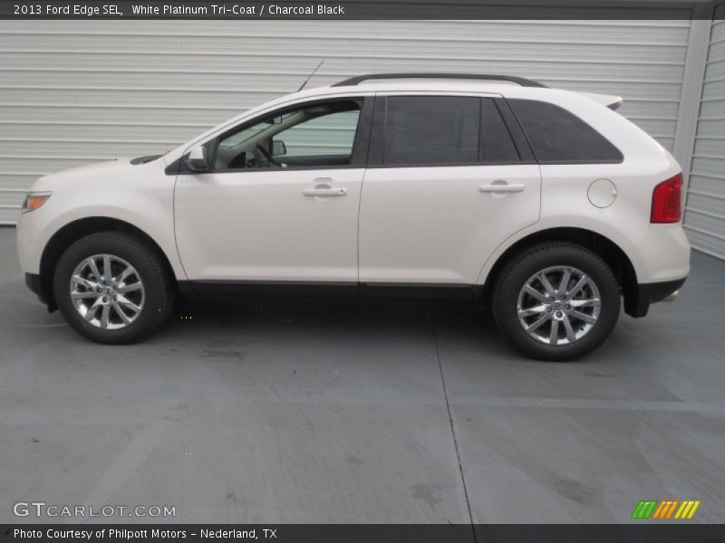 White Platinum Tri-Coat / Charcoal Black 2013 Ford Edge SEL