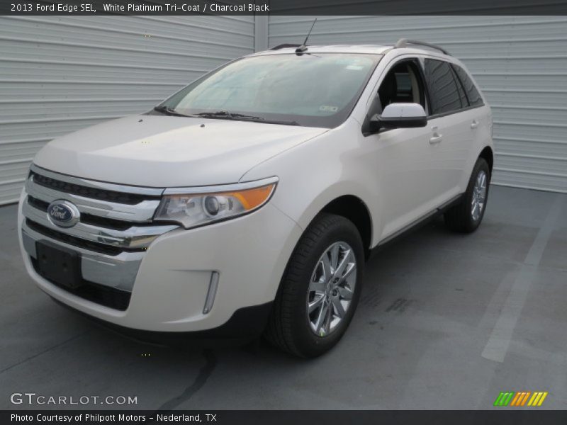 White Platinum Tri-Coat / Charcoal Black 2013 Ford Edge SEL
