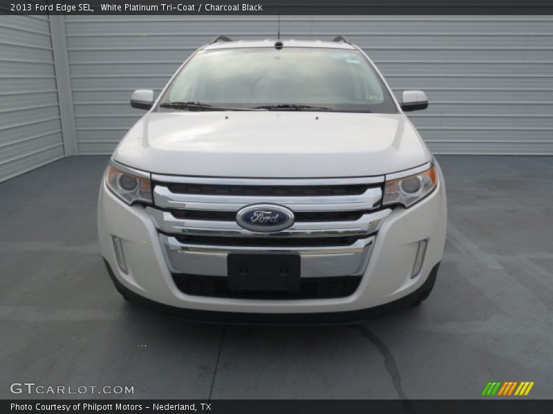 White Platinum Tri-Coat / Charcoal Black 2013 Ford Edge SEL