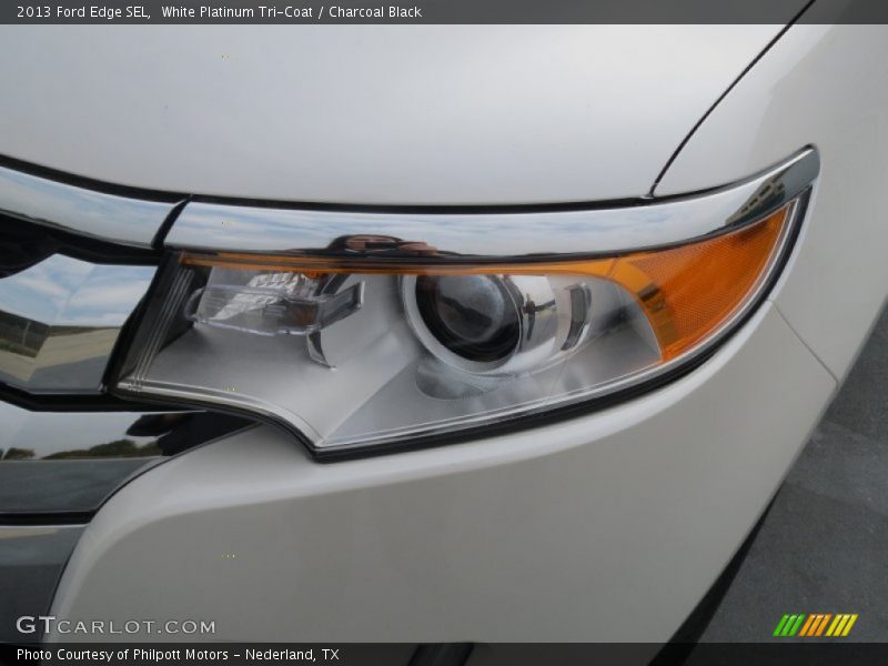 White Platinum Tri-Coat / Charcoal Black 2013 Ford Edge SEL