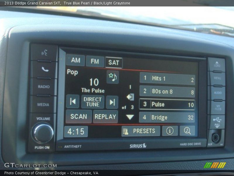 True Blue Pearl / Black/Light Graystone 2013 Dodge Grand Caravan SXT