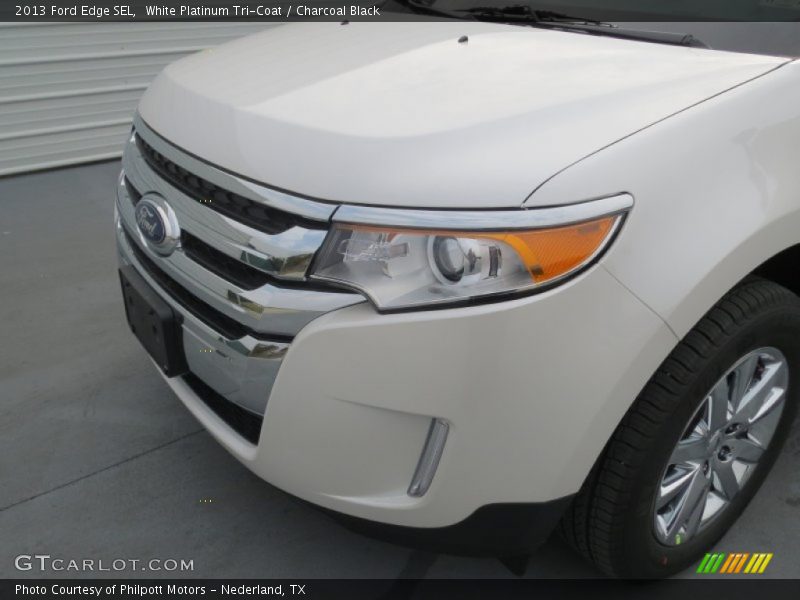 White Platinum Tri-Coat / Charcoal Black 2013 Ford Edge SEL