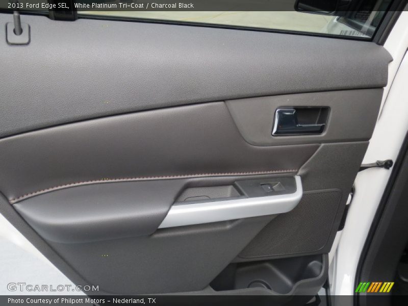 White Platinum Tri-Coat / Charcoal Black 2013 Ford Edge SEL